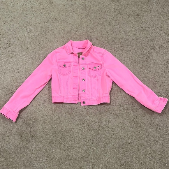 Hollister Jackets & Blazers - Hollister pink denim jacket size M